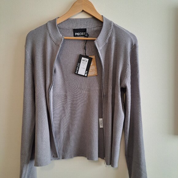 Women's PIECES long sleeve knit cardigan - Picture 1 of 9